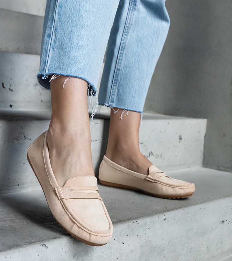 Cellarengo eko-velúr bézs mokaszin