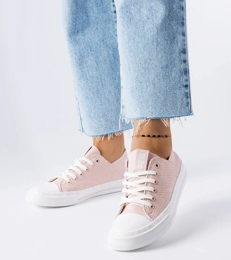 Big Star LL274015 bézs csipkés tornacipő