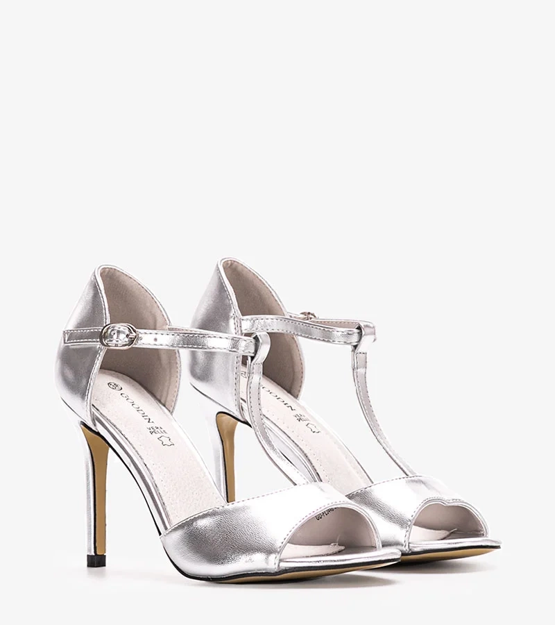 Ezüst tűsarkú Munger szandál