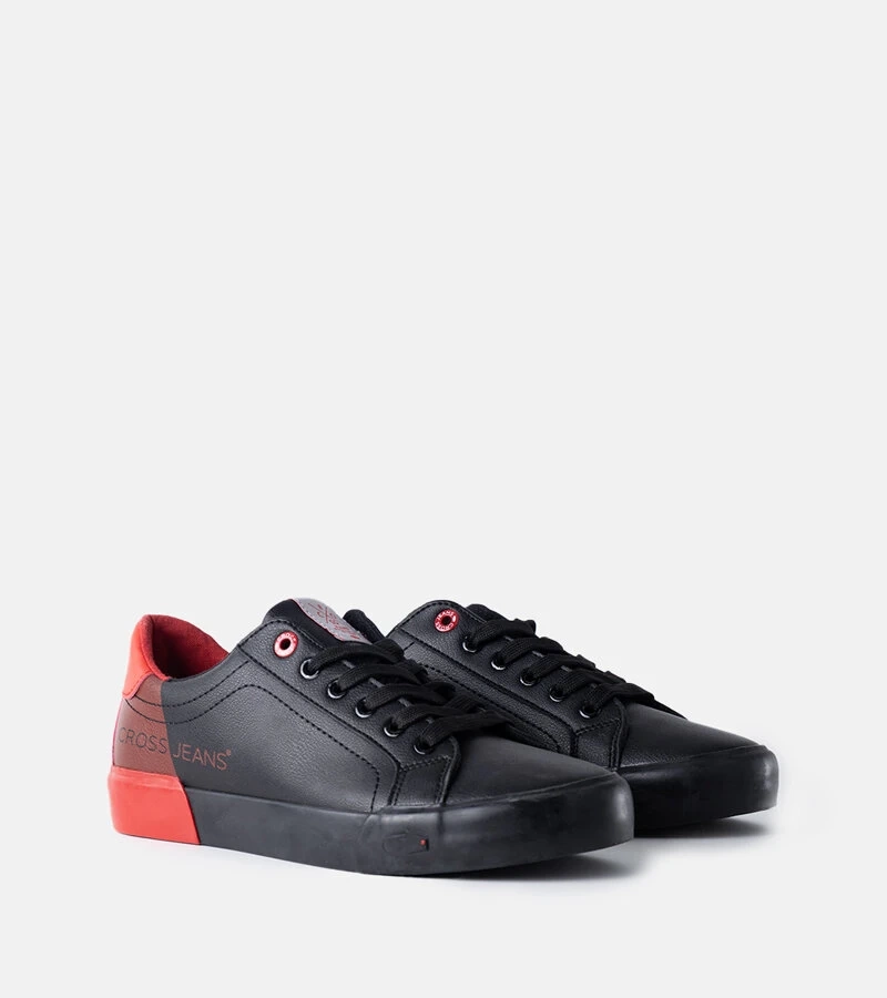 Fekete-piros férfi CROSS JEANS tornacipők