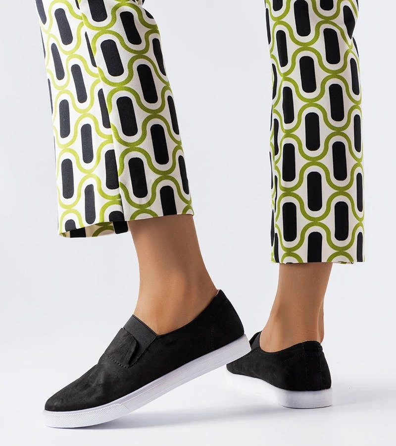 Fekete műszálas bőr Jamal teniszcipők