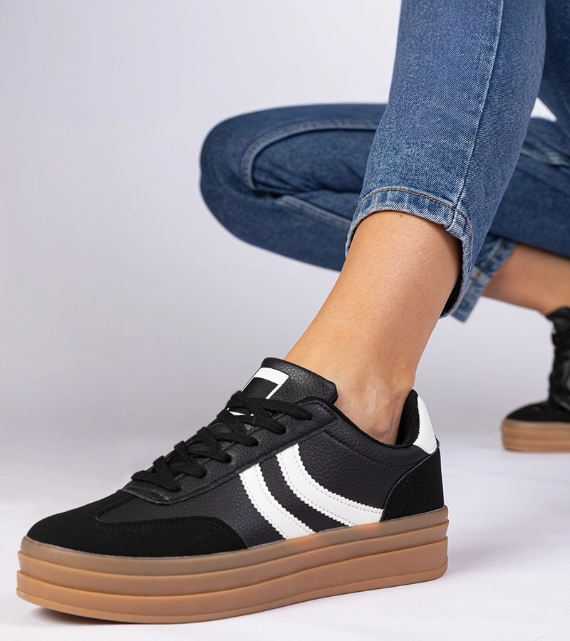 Fekete női platform tornacipő Melly