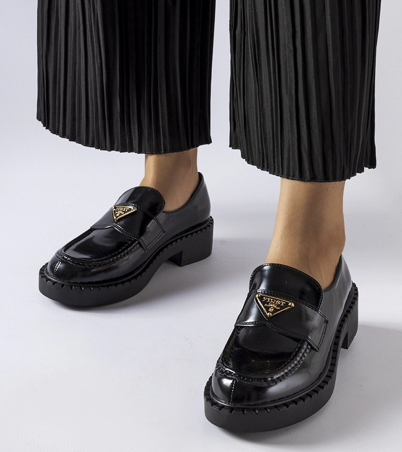 Fekete női mokaszinok Milne