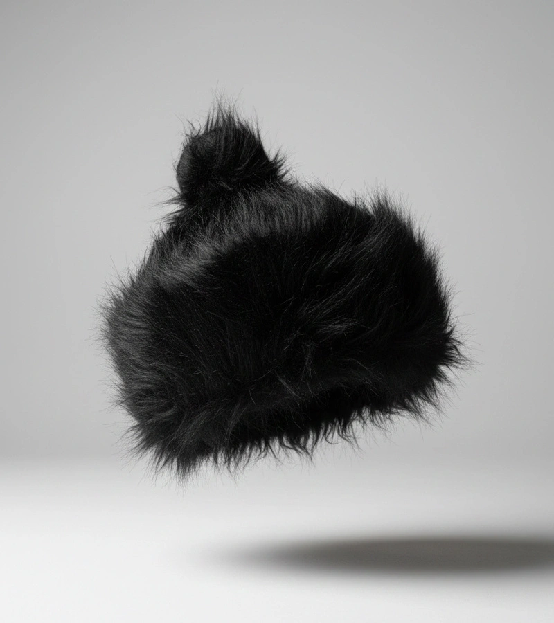 Fekete Leola sapka pomponnal