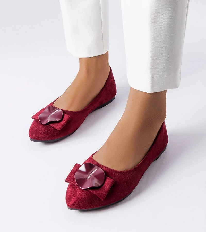 Rémy díszített cirkónia bordó balerinák