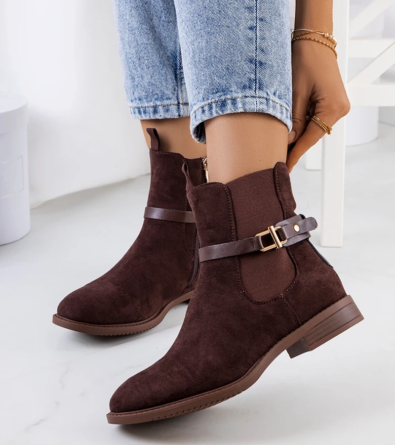 Barna klasszikus Odila bokacsizma