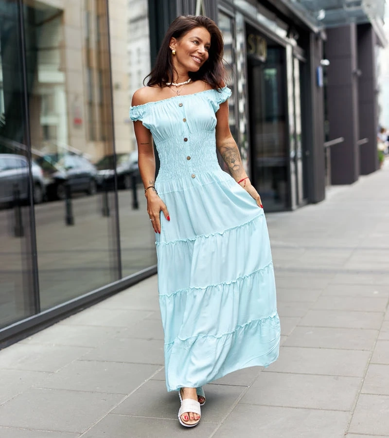 Norberto laza fazonú kék ruha