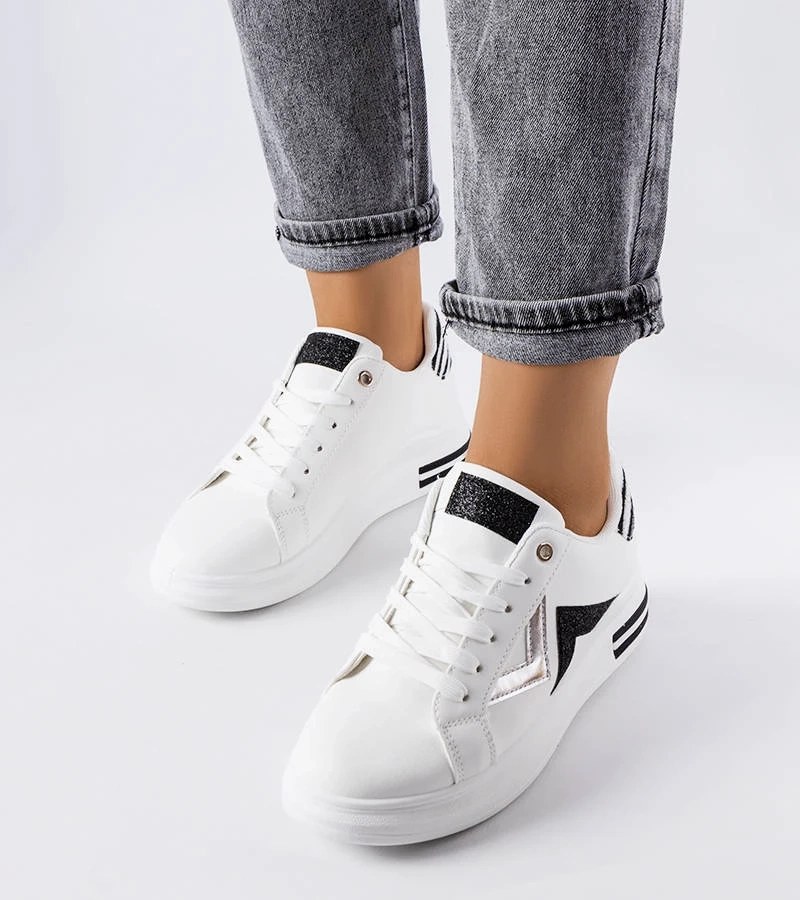 Fekete-fehér platformos tornacipő Monty