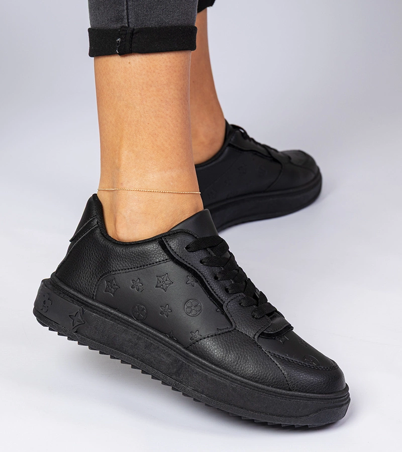 Lavilia fekete sportos eco-bőr sneakers