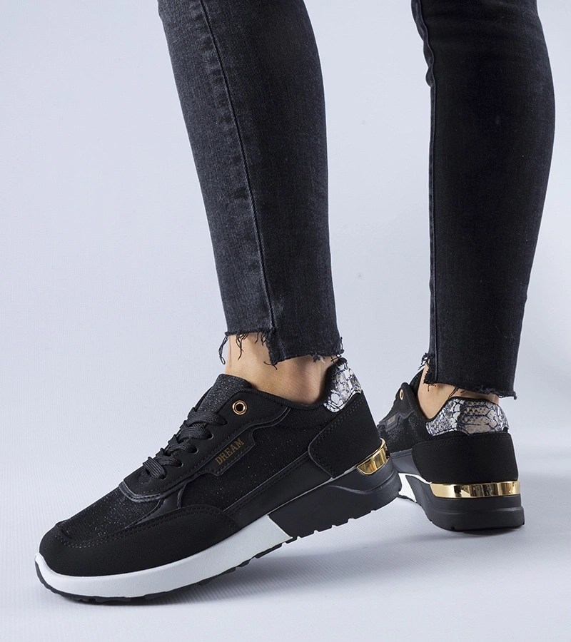 Roganzuolo fekete csillámos sneakerei