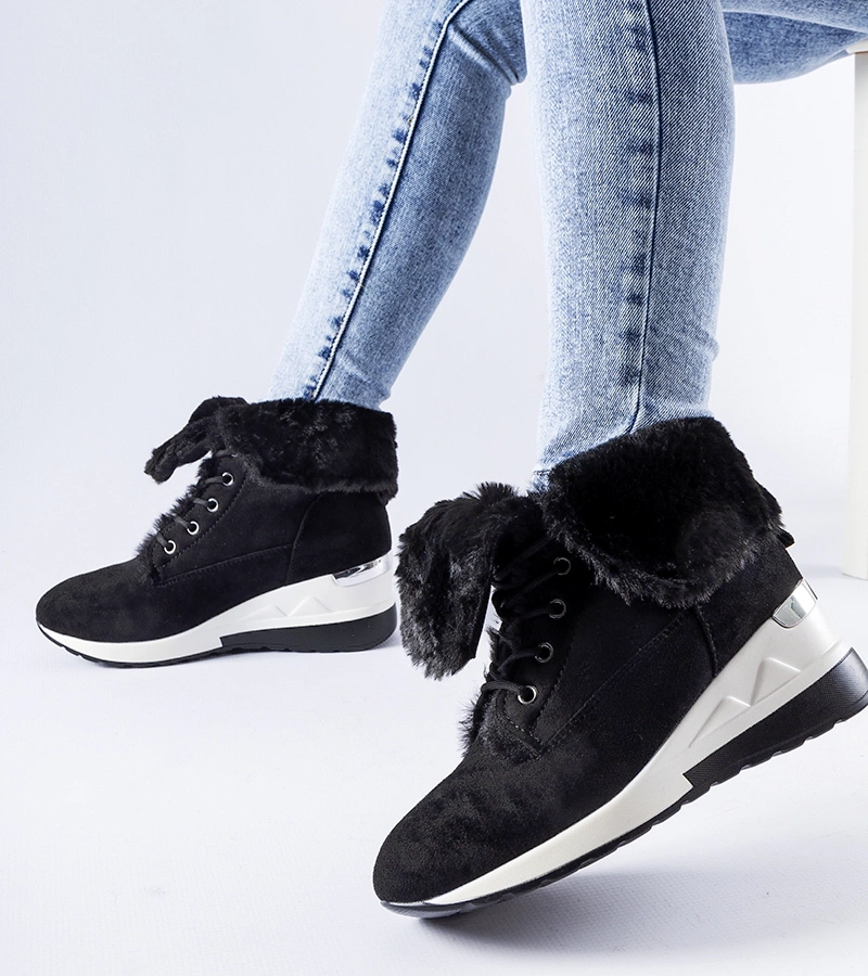 Fekete bokacsizma melegítővel Wesley