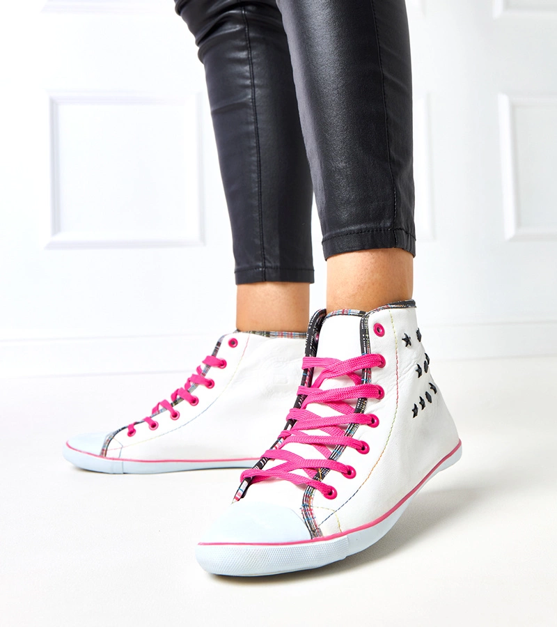 Kalert geometriai mintás fehér magasszárú tornacipő