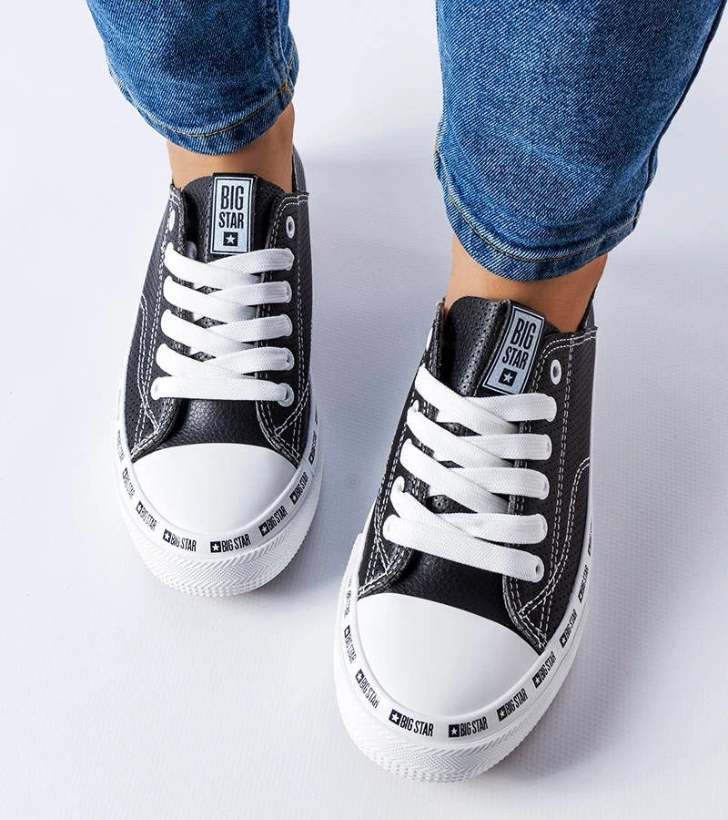 Fekete csipkés Big Star FF274023 tornacipők