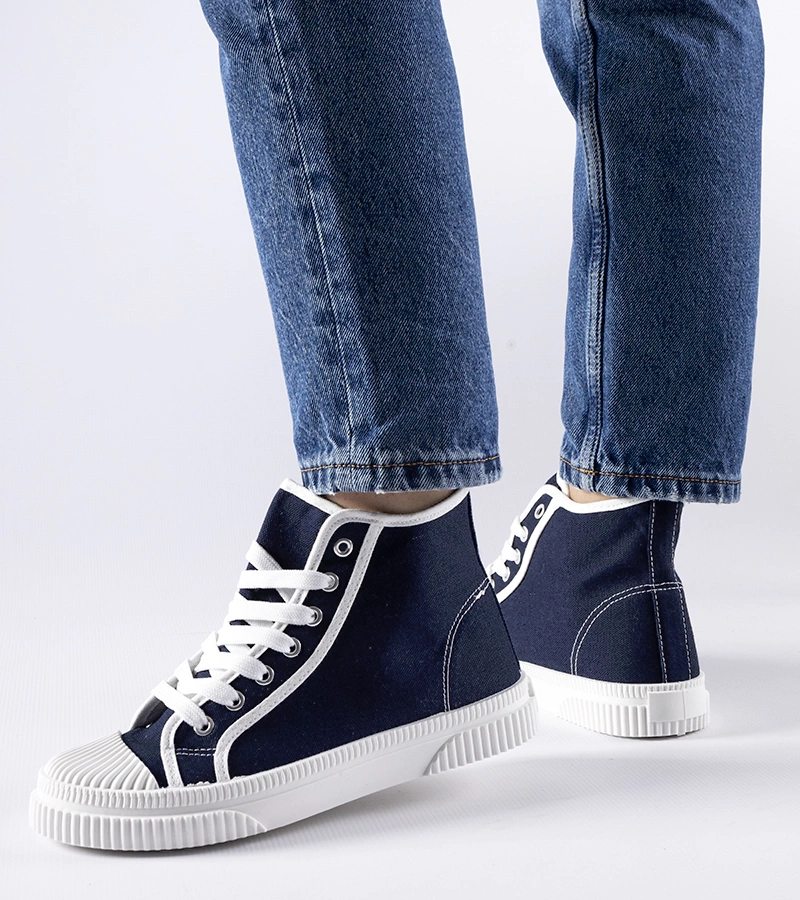 Granatowe wysokie trampki Pozzuolo - Kék magas szárú Pozzuolo tornacipők