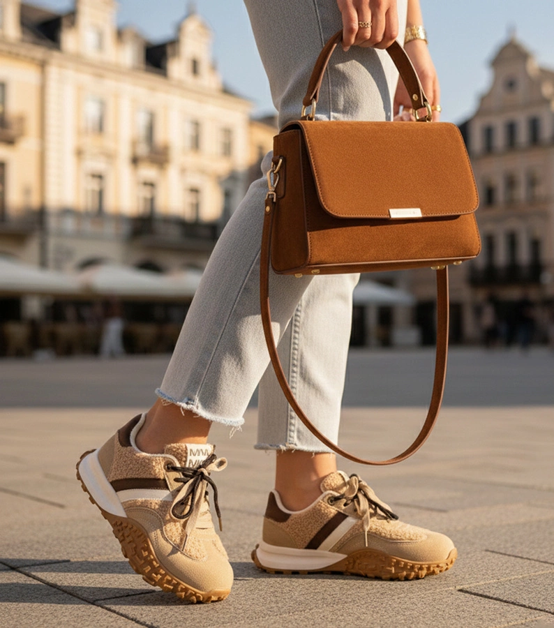 Barna szőrös béléssel bélelt tornacipő Sanna