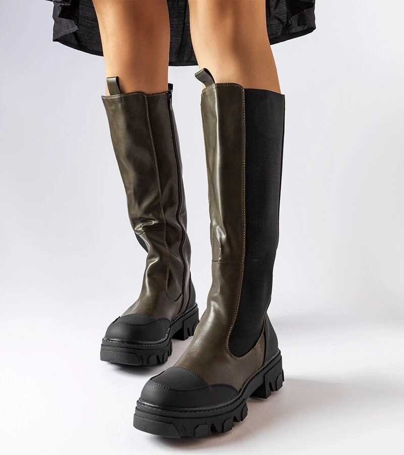 Zöld magas csizma Pasquale