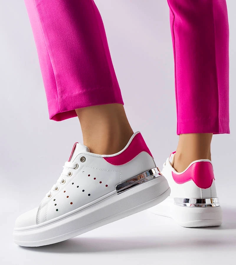 Fehér színes perforációval rendelkező Chalut tornacipők