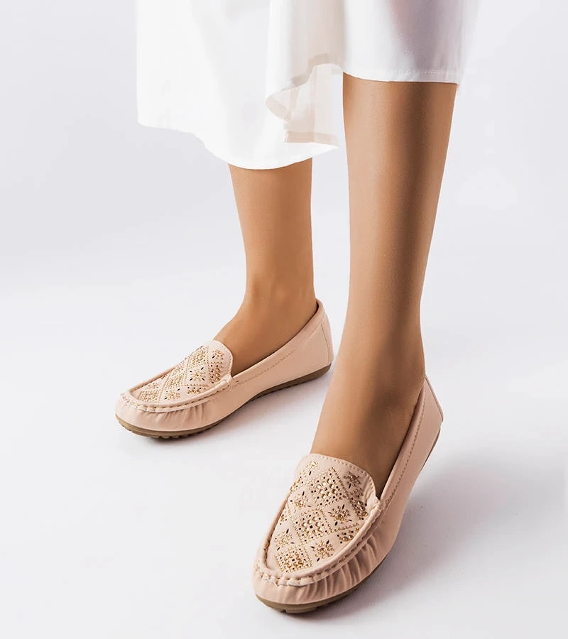 Barna cirkóniadíszítésű mokaszin Gamache