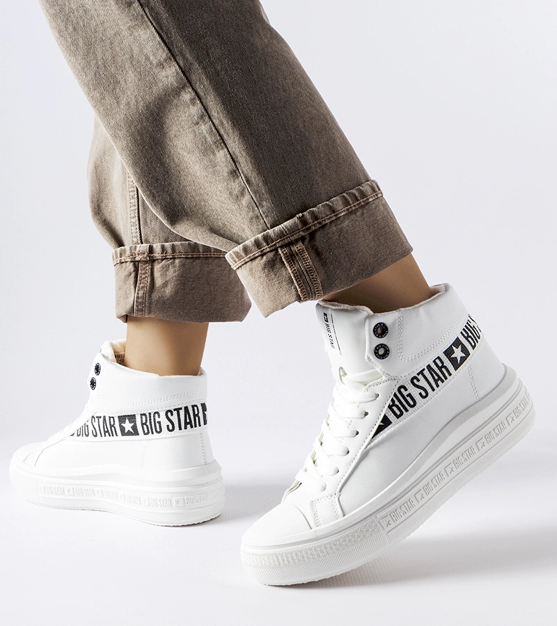 Fehér bélelt melegített tornacipő Big Star MM274009