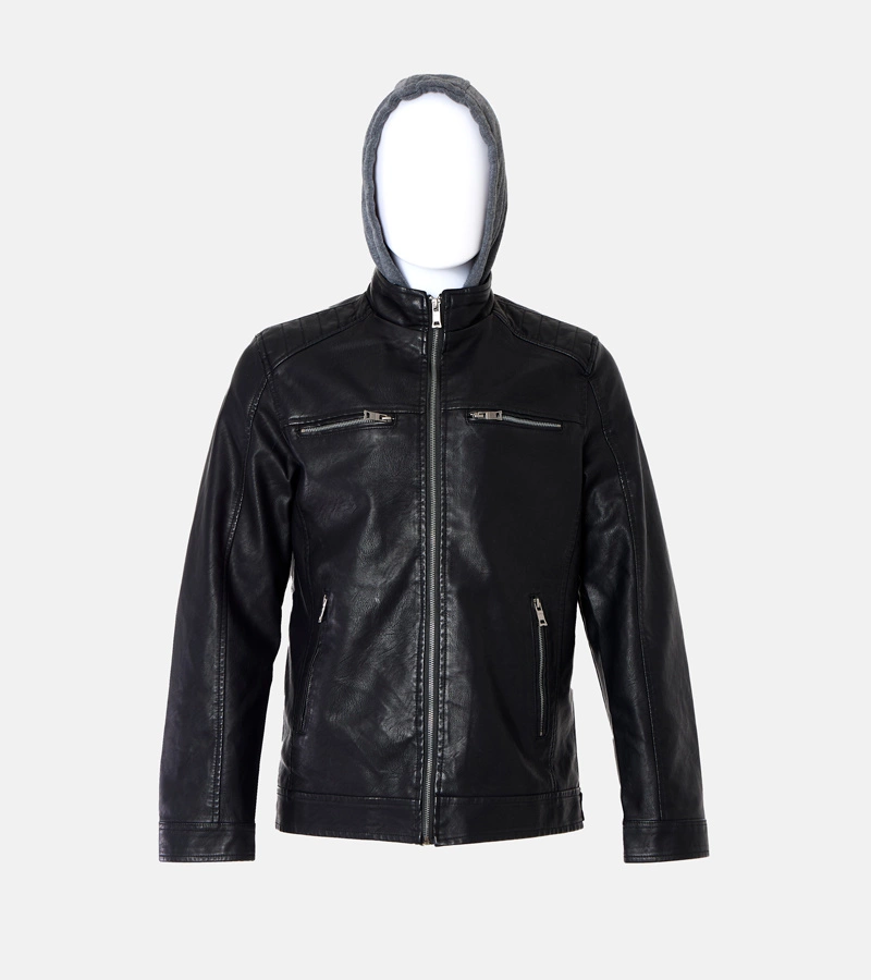 Martines férfi fekete kapucnis dzseki