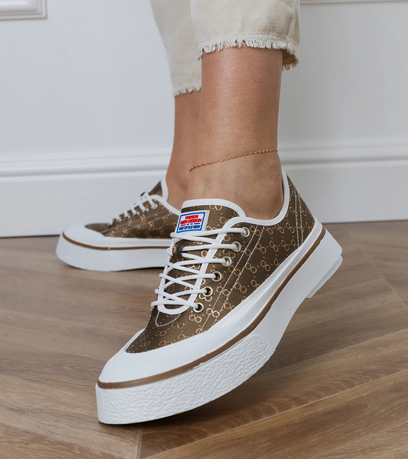 Greta női barna platform tornacipő