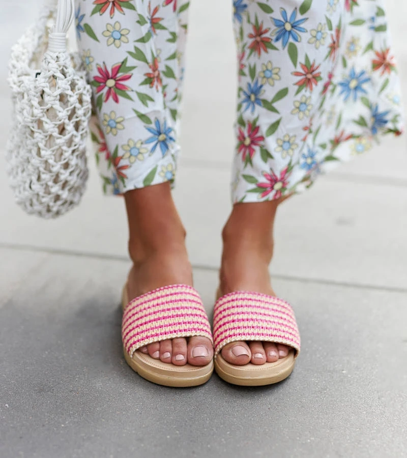 Rózsaszín fonott papucs Capovalle