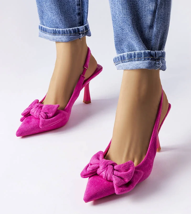 Rózsaszín tűsarkú cipő masnival Olengo