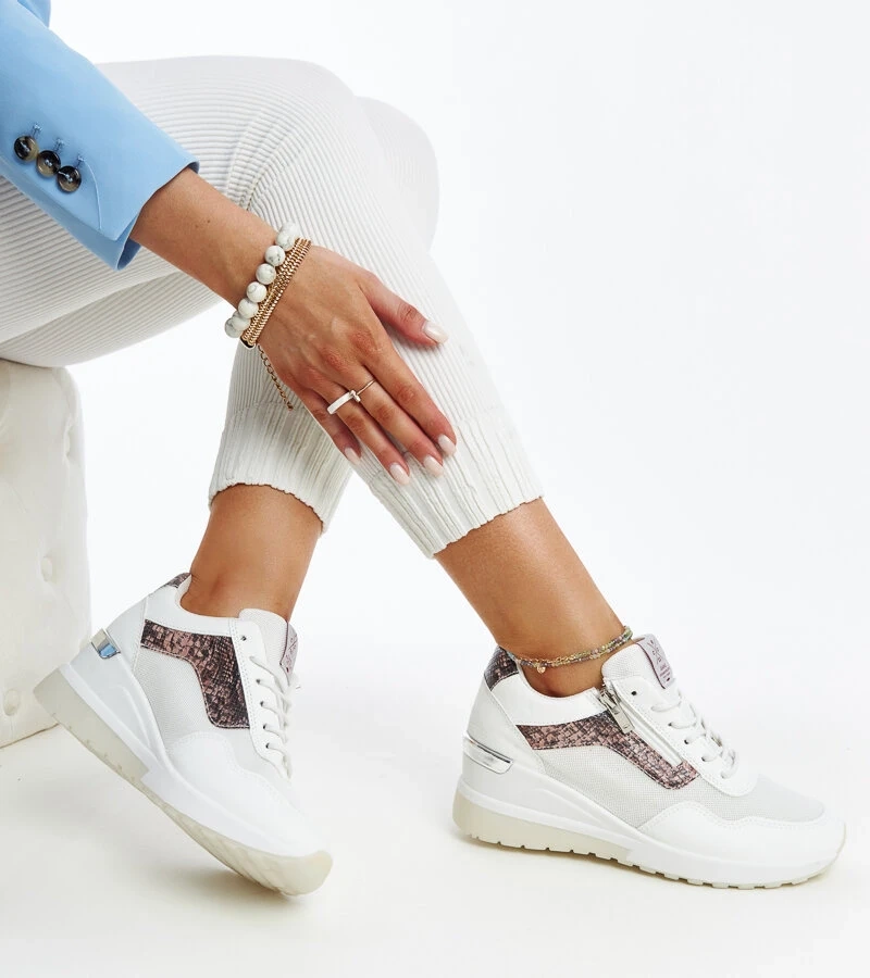 CROSS JEANS női fehér platformos tornacipő