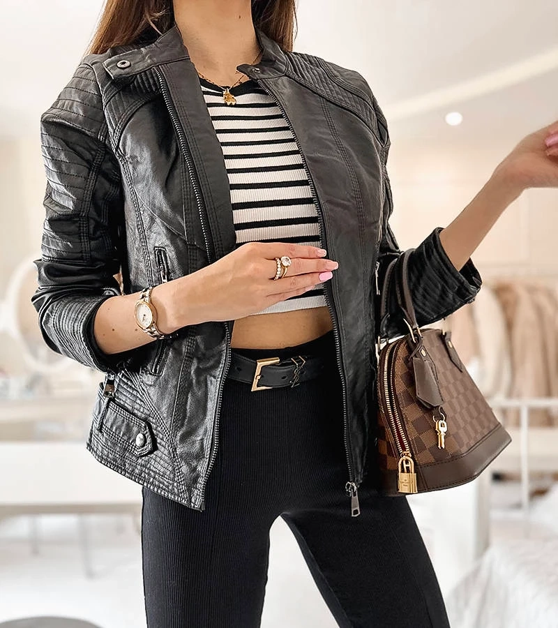 Fekete Lisle bőrdzseki