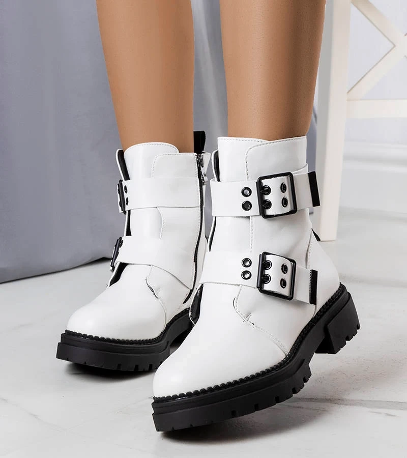 Fehér bélelt bokacsizma Cantin