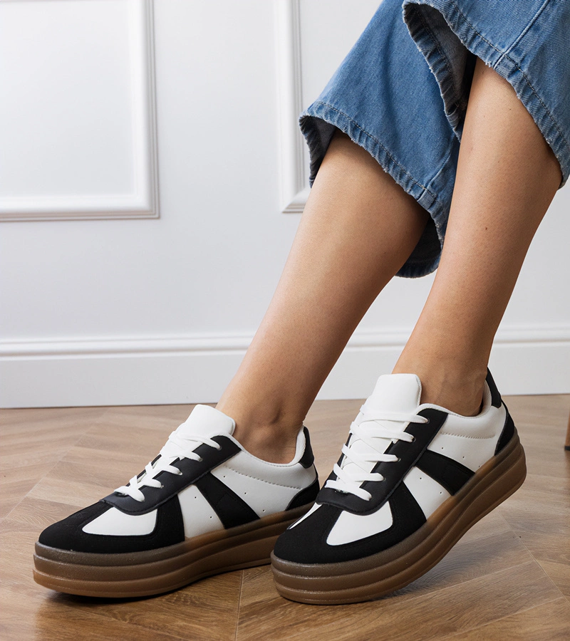 Fekete női platformos tornacipő Serila