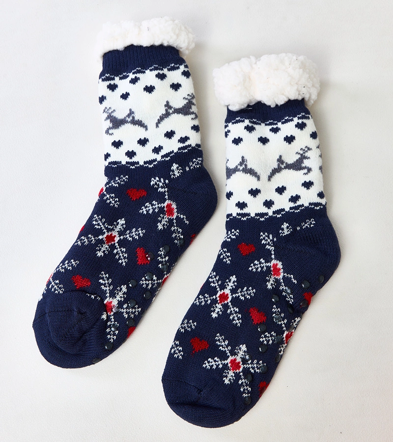 Grondi sötétkék zokni bolyhos részletekkel