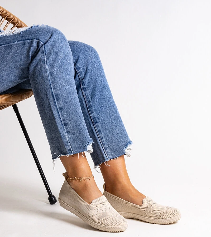 Shadhi bézs szövet csúszka teniszcipők