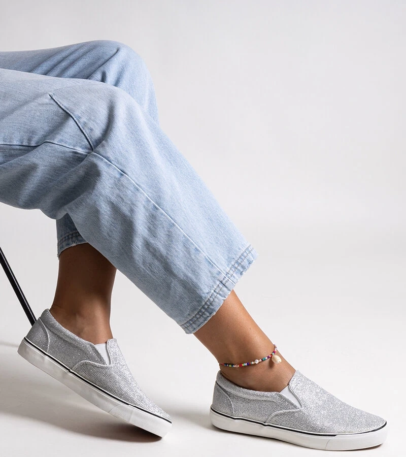 Ezüst csillogó Lublubah tornacipők