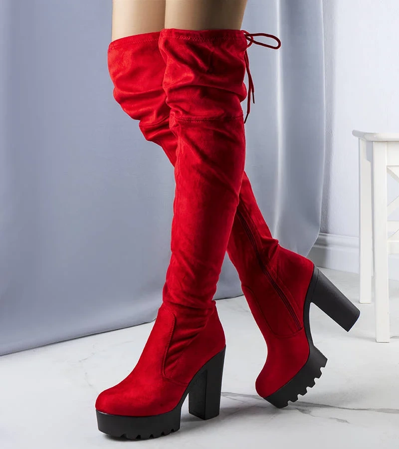 Vörös bőr bokacsizma Westley