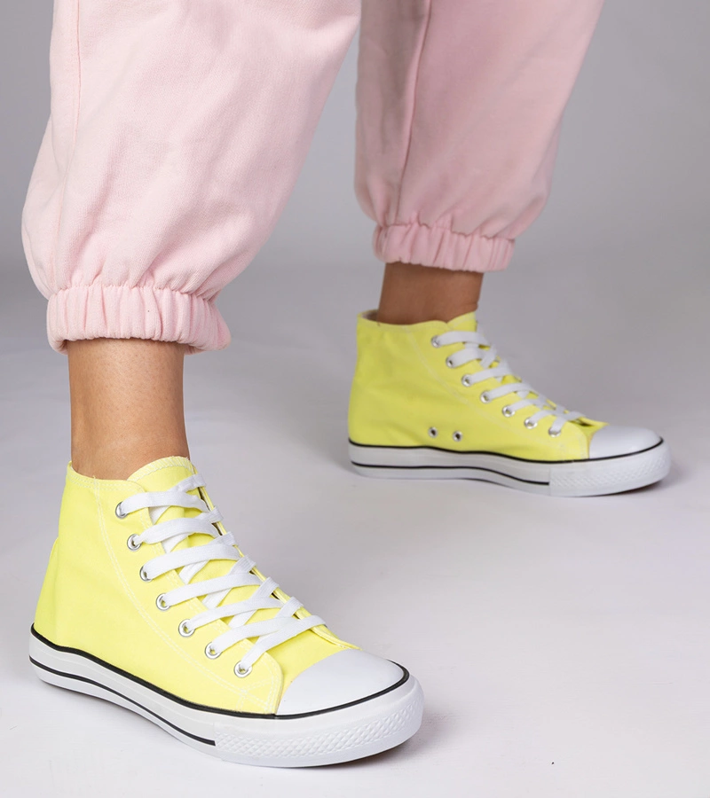 Sárga klasszikus bokáig érő tornacipő Kattin