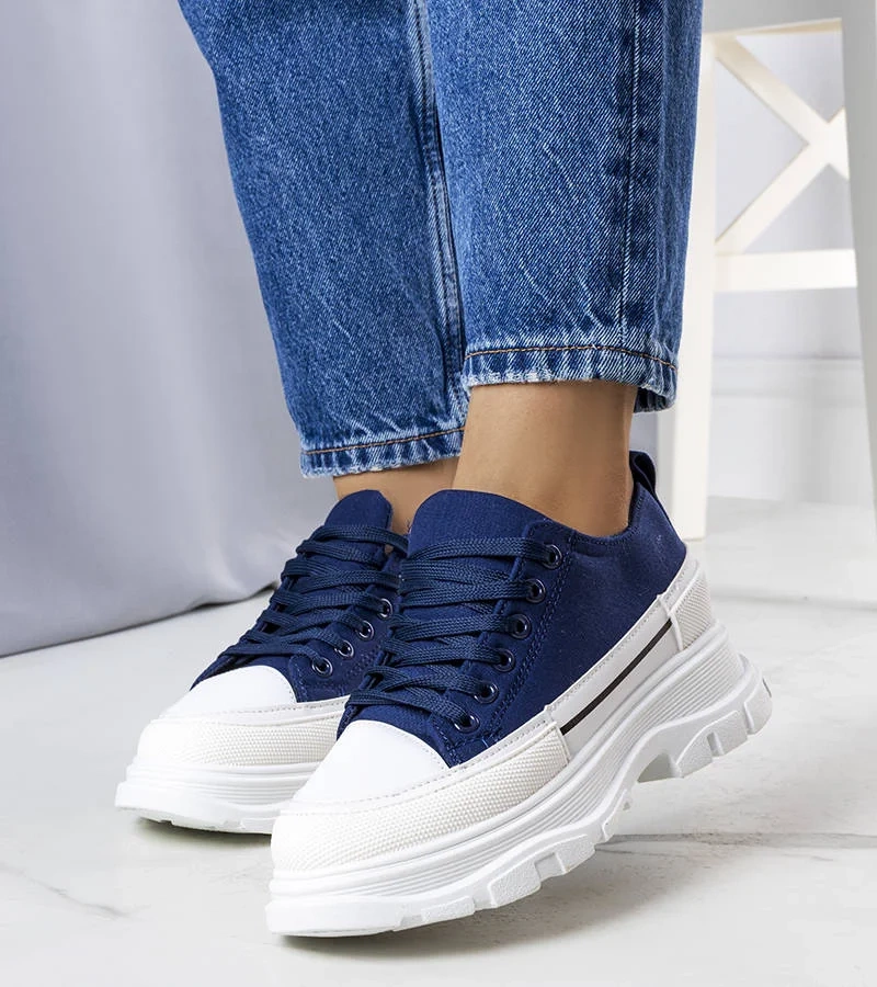 Lavaris magas talpú sötétkék tornacipők