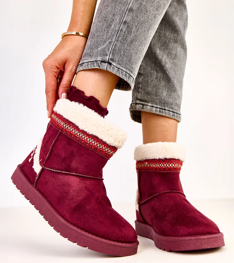 Bordó alacsony Sensila hímzett hótaposók