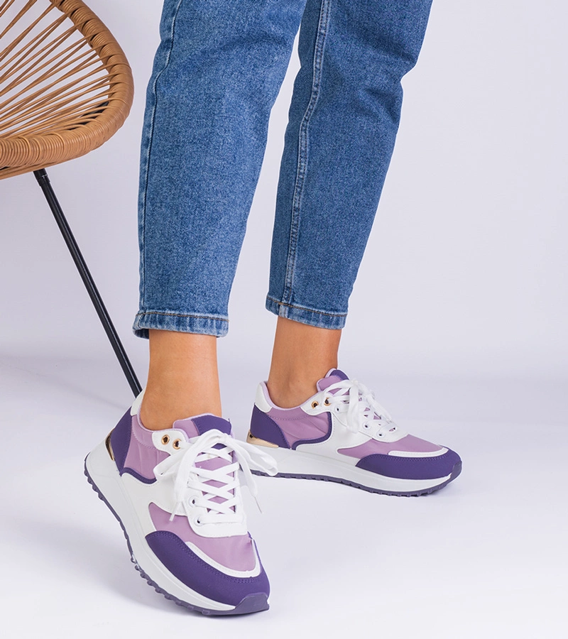 Lila női tornacipő arany betéttel Ezela