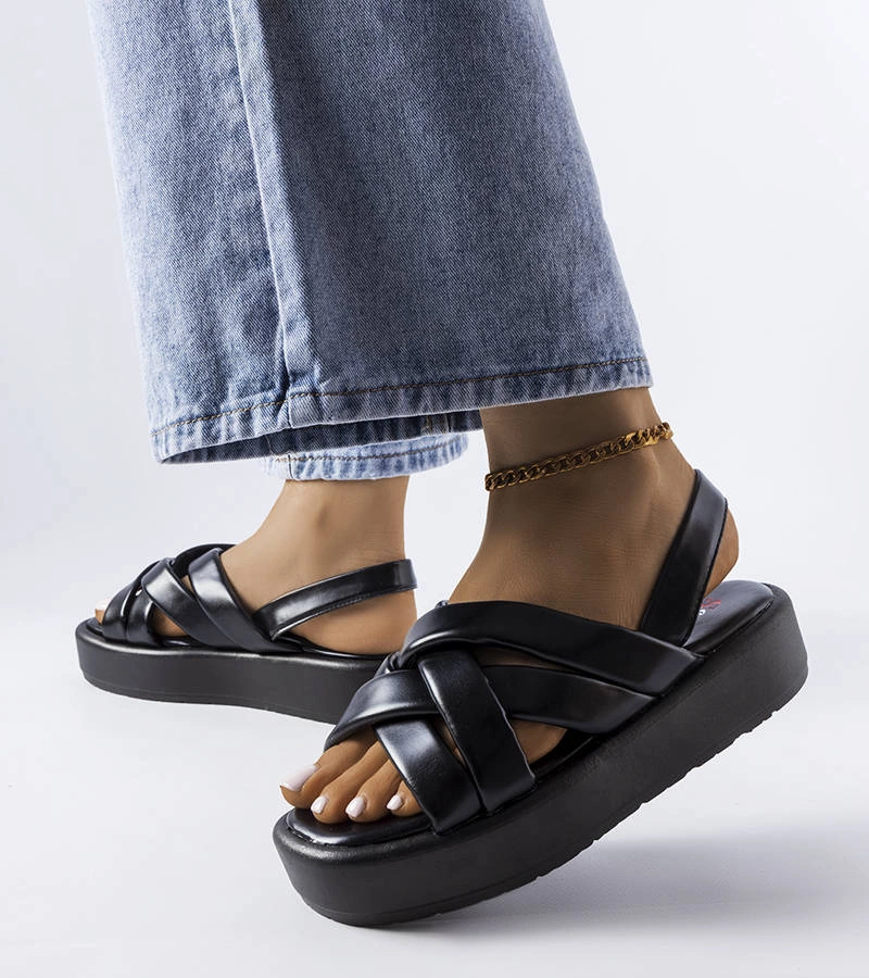 Fekete Horseshoe platform szandál