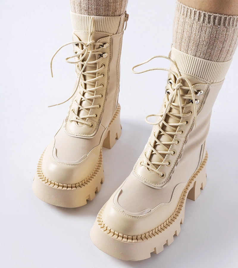 Olona vast talpú bézs munkavédelmi csizma