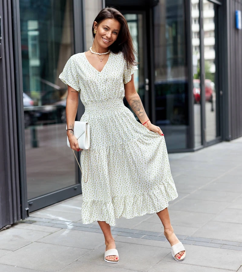 Sárga virágos Generoso ruha