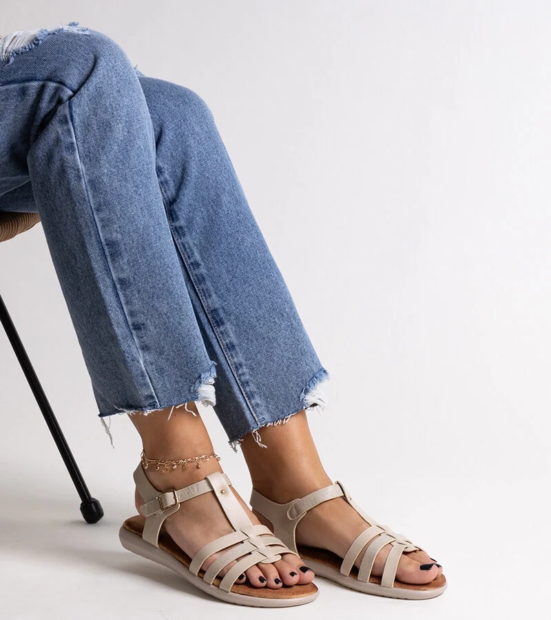 Grimalda eco bőrből készült fehér szandálok