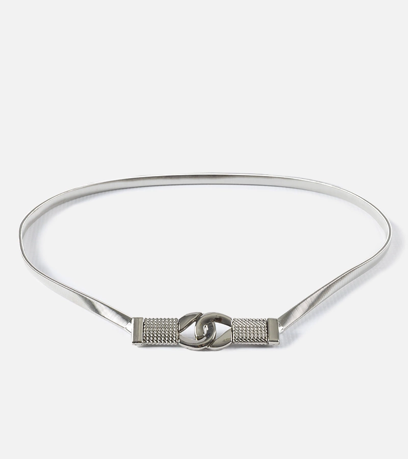 Ezüstszínű rugalmas vékony Leonide öv