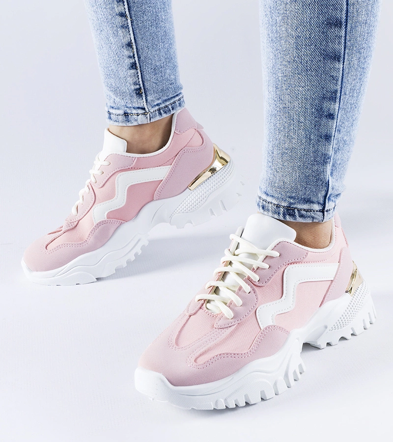 Rózsaszín Gironic sneakerek vastag talppal