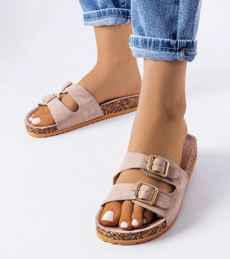 Barna kork talpú papucs Cincinna