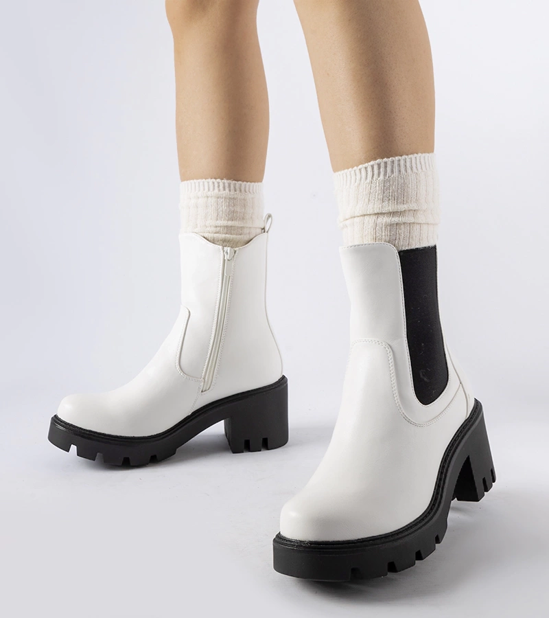 Hattiesburg melegített fehér bokacsizma