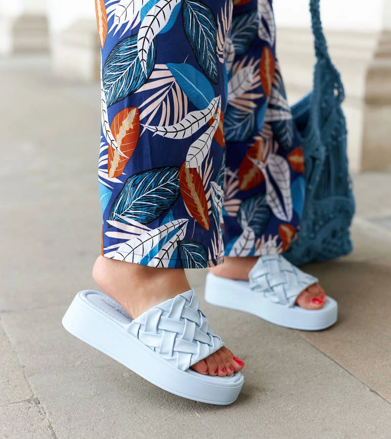 Esposito kék platformos papucs