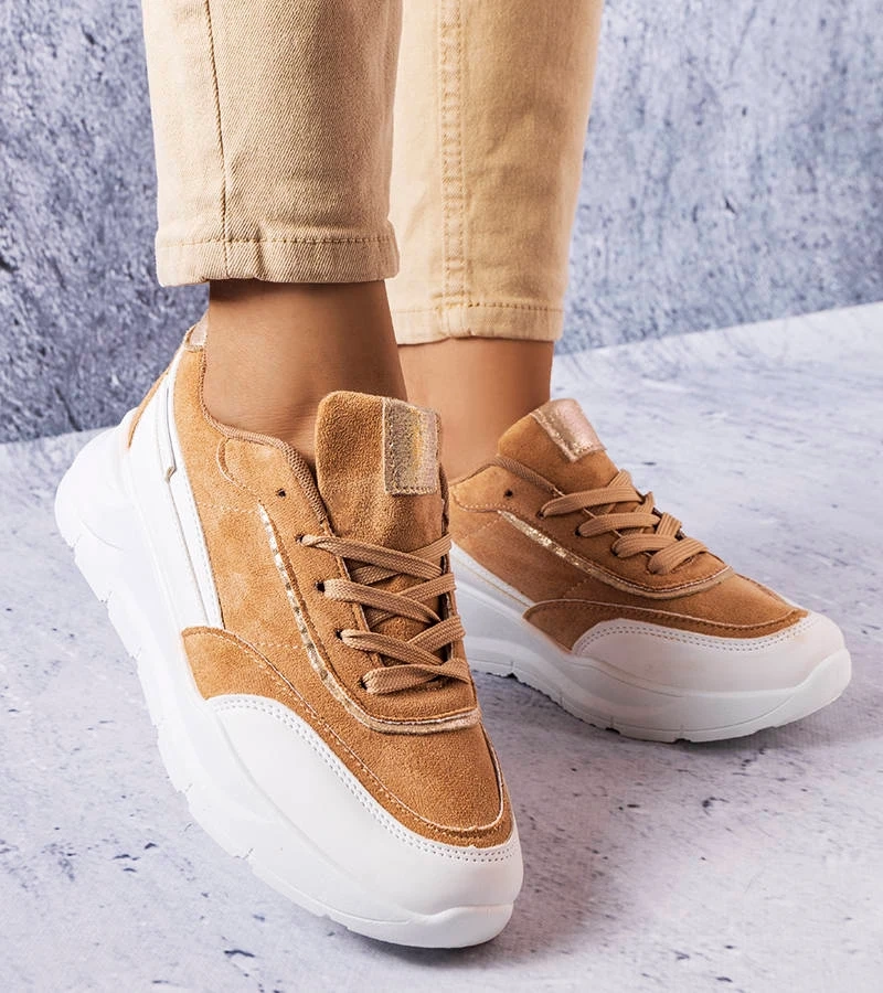 Dupuis bézs színű műszálas bőr sneaker