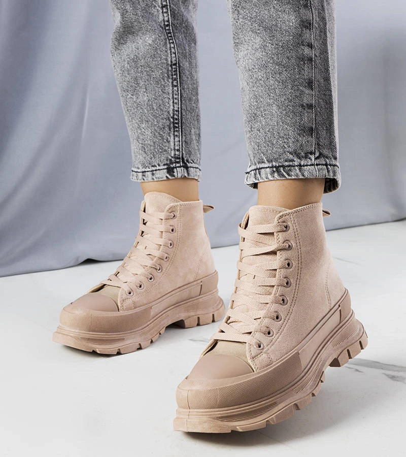 Gertrude sötét bézs platformos tornacipők